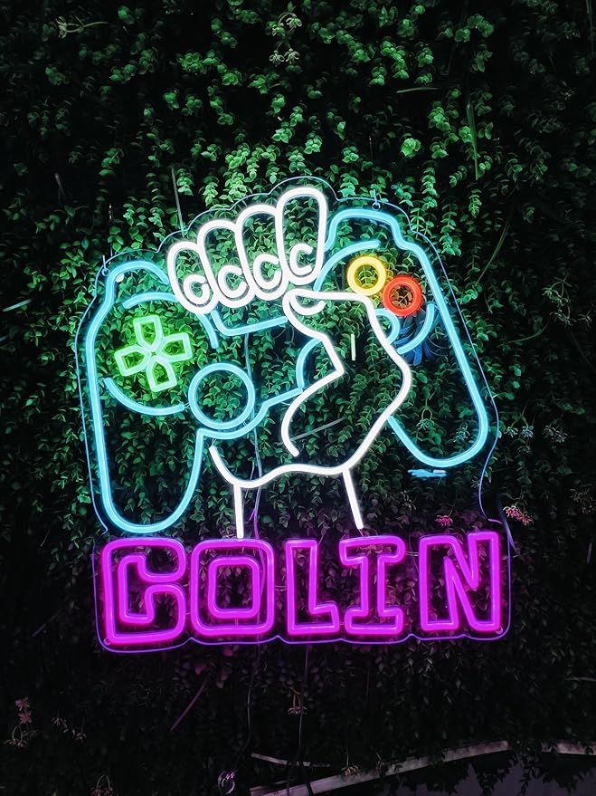 GITM Custom Neon Signs for Wall, Personalized Large LED Lights for Name Logo Wedding Birthday, Home Decor, Bar Cafe Studio- Ideal Gift for Christmas, Valentine's Day