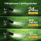 Linkind Solar Lights Outdoor Waterproof IP67, StarRay Dusk-to-Dawn Outdoor Solar Lights, 3 Lighting Modes Solar Spot Lights Outdoor for Garden, Yard, Landscape (Daylight, 4 Pack)