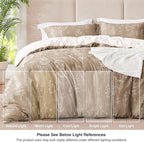 Love's cabin Light Taupe Full Comforter Set - Full Size Comforter Set, 3 Pieces Cute Floral Bedding Sets for All Seasons,1 Soft Reversible Botanical Flowers Comforter and 2 Pillow Shams