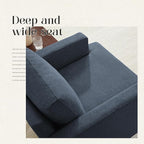 Mid-Century Accent Chair,Modern Linen Fabric Armchair for Living Room,Comfy Upholstered Reading Accent Chairs for Bedroom,Single Sofa Chair with Wood Legs (Blue Grey, 2 Pack)