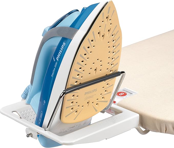 Brabantia Size B Ironing Board (49x15 in) 7 Height Options, Adjustable Steam Iron Rest Holder (Ecru) Non-Slip Feet, Anti-Collapse Child Locks