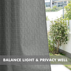 HolidayIdeas 4 Panels Linen Outdoor Curtains for Patio Waterproof Curtains 95 Inch Length-Indoor/Outdoor Curtains Weatherproof, Privacy for Pergola, Porch, Gazebo-110 Wide x 95" Long Light Grey