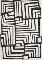 Abani Nomad Cream & Grey Area Rug 8' x 10' for Living Room, Bedroom - Geometric Box Design - Durable & Easy to Clean