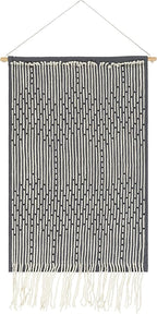 Mark&Day Wall Art, Schlublberg Modern Farmhouse Medium Gray Macrame Tapestry Wall Hanging for Living Room, Bedroom, Office or Kitchen (36"H x 24"W)