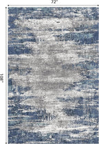 GENIMO Rugs for Bedroom-Washable 6x9 Area Rugs Lightweight Low Pile, Modern Printed Non-Slip Carpet for Living Room, Playroom, Dining Room, Office, Blue Ivory