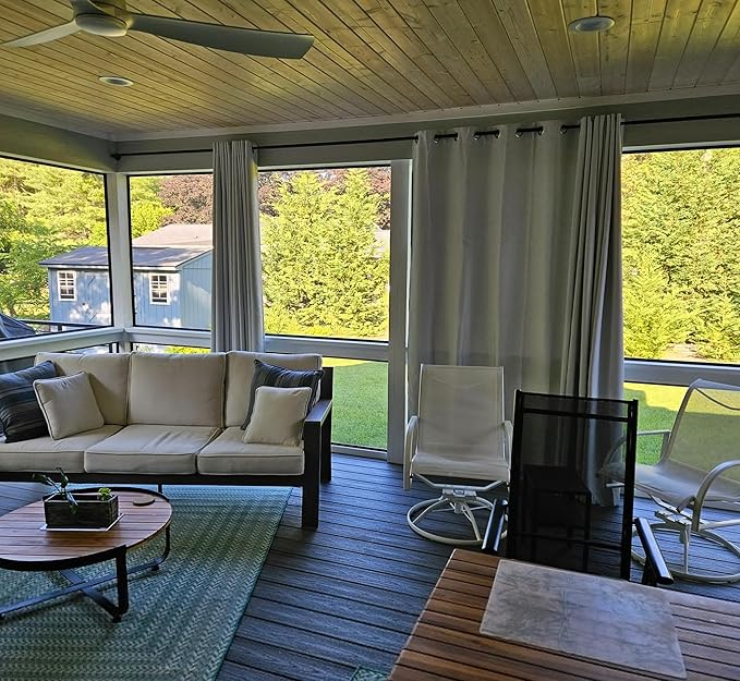 Curtain Rods for Windows 36 to 72, Black Adjustable Curtain Rod, Wrap Around Blackout Curtain Rod, Heavy Duty Industrial Curtain Rods, 1 Inch Outdoor/Indoor Drapery Pole 36-72"