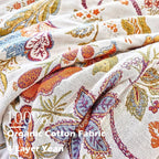 Boho Throw Blanket, 100% Organic Cotton Breathable Ultra Soft Bed Quilt Throw - All Season Floral Bird Butterfly Farmhouse Decor Blanket for Sofa Couch Chair and Gift. 60" x 80"