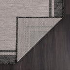 CAMILSON Indoor Outdoor Rug, 5x7 Bordered Gray Modern Area Rugs for Indoor and Outdoor Patios, Kitchen and Hallway Mats, Washable Porch Deck Outside Carpet (Bordered Grey, 5 x 7)