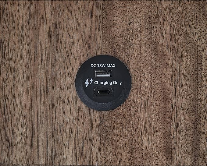 Signature Design by Ashley Wildenauer Farmhouse 3-Drawer Chairside End Table with USB Ports, Light Brown & Black