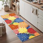 Area Rug 2x6 Washable Entry Rug Multicolored Tropical Botanical Modern Floral Indoor Kitchen Door Mat Entrance Carpet Non Slip for Bedroom Living Room, Porch