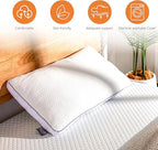 Shredded Memory Foam Pillows, Bed Pillows for Sleeping, Standard Pillow for Side Back Stomach Sleepers, Neck Support Pillow with Washable Removable Cover(28"x 16",1 Pack)