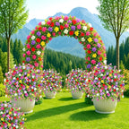 Artificial Boxwood Topiary Ball Trees with Ground Spikes UV Resistant Faux Greenery Shrubs Fake Shrubs for Outdoors, Realistic Faux Plants Bushes for Garden Porch Yard Patio Decor (Multi)