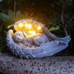 Solar Dog Garden Statues Outdoor Décor- Dog Figurines Solar LED Light Lawn Ornaments - Yard Decorations for Patio, Balcony, Backyard -Unique Birthday House Warming Gifts for Mom