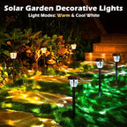 LeiDrail Solar Lights Outdoor Pathway, 6 Pack LED Glass Metal Solar Garden Lights with 2 Modes, Garden Decor for Yard Patio Landscape Walkway