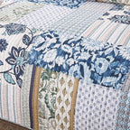 Yvooxny Queen Quilt Set Reversible Quilted Bedspread 3-Piece Lightweight Floral Real Patchwork Coverlet Bedding Set with Pillowcases for All Seasons, 98 * 90 Inches