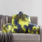 Fur Reading Pillow w/Unique Camo Colors, Fluffy Cozy Bed Rest Pillow Lounge Cushion with Arms for Adults & Kids, Back Pillow for Sitting in Bed Couch Chair, Functional Bed Wedge Pillows