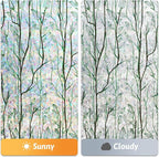 LEMON CLOUD Privacy Window Film 3D Stained Glass Window with Installation Tools,No Glue Static Cling Window Sticker,Decorative for Glass Door,Bathroom,Office and Home (Grove Rainbow,17.5 x 78.7 Inch)