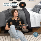 Bare Home Twin/Twin Extra Long Comforter - Reversible Colors - Goose Down Alternative - Ultra-Soft - Premium 1800 Series - All Season Warmth - Bedding Comforter (Twin/Twin XL, Grey/Forged Iron Grey)