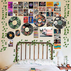HK Studio Hippie Decor, Posters for Room Aesthetic - Botanical Wall Art, Record Decor, 4pcs 12"