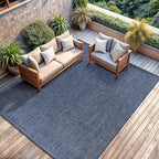 CAMILSON Outdoor Rug 5x7 Modern Area Rugs for Indoor and Outdoor Patios and Porches - Waterproof, Washable, Non-Shedding, Easy-to-Clean Outside Carpet (5 x 7, Solid - Navy Blue)