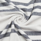 Amazon Basics Room Décor Throw Blanket, Lightweight and Cozy in Recycled Polyester, Light Grey With Blue Stripes, 50"x 60"