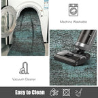 RUGSURE Washable Area Rug - 1/6 Thick - Stain & Water Resistant Non-Slip - Resistant Rug for Living Room, Bedroom, Nursery, Pet & Child Friendly, Vintage Charm Area Rugs (Green, 9' x 12')