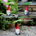 Garden Gnome Statue Decoration with Leaf Umbrella, 7.5” Figurine Ornament for Indoor Outdoor Home Patio Yard Lawn, for Gnome Lovers & Garden Enthusiasts，Mom，Women