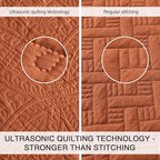 Love's cabin Quilts for Full Bed Umber Bedspreads Bedding Set - Lightweight Bedspread Comforter - Coin Pattern Bedding Coverlet for All Season - 3 Pieces (1 Quilt, 2 Pillow Shams)