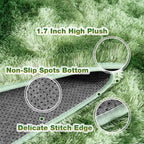 9x12 Large Area Rugs for Living Room, Ultra Fluffy Plush Rug for Living Room Bedroom, Thick Fluffy Carpet for Girls Boys Kids Room, Non Slip Dorm Rug for Home Decor Aesthetic, Tie-Dyed Green