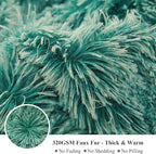 XeGe Luxury Fluffy Throw Blanket, Emerald Green Soft 50x60 Faux Fur Blanket Throw, Shaggy Plush Decorative Couch Blanket, Cute Furry Throw Fuzzy Blanket for Sofa Bed, Ombre Emerald Green