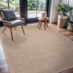 CAMILSON Easy Jute Rug 4x6, Indoor Outdoor Natural Color Fiber Area Rugs for Living Room Patio and Kitchen Rug Herringbone Seagrass Woven Design Easy-Cleaning Washable Outside Carpet Alfombras 4 x 6