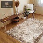 6' x 9' Washable Area Rug - Low Pile Soft Vintage Indoor Rug for Living, Dining or Bedroom - Lightweight Carpet with Non-Slip Backing - Foldable for Easy Placement, Brown