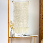 Mark&Day Wall Art, Schlublberg Modern Farmhouse Ivory Macrame Tapestry Wall Hanging for Living Room, Bedroom, Office or Kitchen (36"H x 24"W)