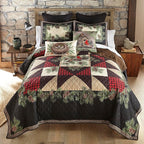 Donna Sharp Cardinal Pine Polyester Bedding Set - 3-Piece King Size Quilt Set - Includes 1 Quilt and 2 King Pillow Shams - Machine Washable - Traditional Design