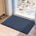 COSY HOMEER-Door-Mat 20" x 32" Non Slip Absorbent Entryway Rugs Dirt Trapper Doormats Washable Entrance Mats Low Pile Welcome Floor Mat for Front Back Door and Entry Mats,Navy Blue