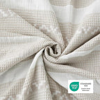 Bedsure Waffle Weave Duvet Cover Queen - 100% Cotton Boho Duvet Cover with 2 Pillowcases - Linen Color Textured Comforter Cover with Zipper Closure (Queen, 90"x90")