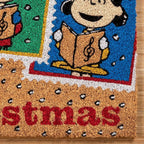 Gertmenian Peanuts Snoopy Coir Doormat - 2x3 Welcome Mat (2-Pack), Ideal for High Traffic Areas in Front Door, Garage, Entryway - Peace & Joy, 80023