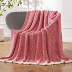 MIULEE Red Super Soft Throw Blanket for Couch, Cozy Fluffy Warm Blankets Lightweight Knit Throw Blankets for Sofa, Bed, Chair, Living Room, Camping, Picnic, 60 x 80 inch