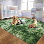 Soft Plush Shag Rug 5x7, Ultra Fluffy Rug for Living Room Bedroom, Non-Slip Fuzzy Large Area Rug for Living Room, Carpet for Girl Boy Kids, Modern Indoor Home Decor Aesthetic, Tie-Dyed Green