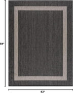 CAMILSON Outdoor Rug 6x9,Modern Outside Rugs for Patios Porches Waterproof Durable Washable Non-Shedding, Easy-to-Clean Indoor Outdoor Area Carpet (6 x 9, Bordered - Dark Gray/Light Gray)