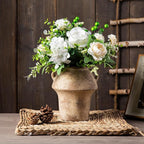 Ceramic Flower Vases, Terracotta Vase, 7 Inch Vintage Porcelain Vases for Home Decor, Decorative Farmhouse Vase with hadle for Home Decor, Living Room, Shelf Decor, Farmhouse, Table, Lyeec