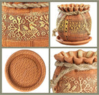 Ceramic Pot with Drainage Hole and Saucer, Plant Pots, Modern Decorative Planters for House Plants Indoor Flowers Plants, Cute Flower Pot - Gifts (Birds (1.7 L))