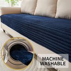 HAOMAIJIA Non-Slip Couch Armrest Covers for Sofa,Fuzzy Couch Arm Covers Set of 2,Washable Thick Soft Recliner Chair Arm Cover Protectors (Navy Blue, 23" x 23" 2 Pack)