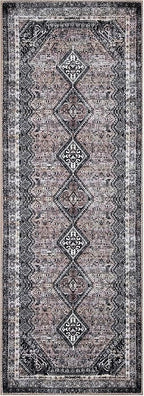 Keen Home Design 2x10 Rug - Machine Washable Runner Rug with Non-Slip Backing, Ideal for Hallway, Entryway, Kitchen, Laundry Room - Vintage, Easy Clean, Durable, Low Pile - (2'6" x 10')