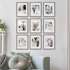 Sheffield Home 9 Piece Gallery Wall Frame Set, 11x14 Inch, Natural