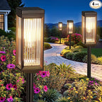 Solar Pathway Lights Outdoor, 4 Pack Upgraded Solar Lights Outdoor Waterproof, Bright Up to 15 Hrs Auto On/Off Garden Light for Yard Patio Lawn Path Walkway Driveway Outside Decor
