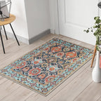 Keen Home Design 2x3 Rug - Machine Washable Entry Rug with Non-Slip Backing, Ideal for Enteryway, Kitchen, Bathroom, Laundry Room - Vintage, Easy Clean, Durable, Low Pile Rug - (2' x 3')