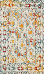 Unique Loom Rosso Collection Vintage, Geometric, Bohemian, Traditional, Distressed, Southwestern Area Rug, 5' 0" x 8' 0", Multi/Ivory