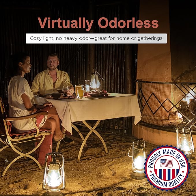 Firefly Kosher Odorless Paraffin Lamp Oil - Smokeless, Virtually Odorless, Long-Lasting- 1 Gallon