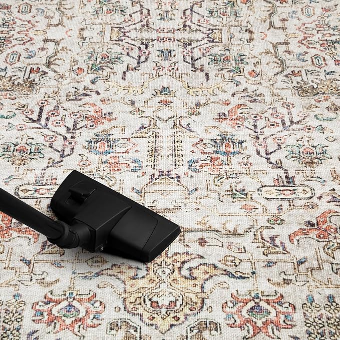 Keen Home Design 10x14 Rug - Machine Washable Area Rug with Non-Slip Backing, Ideal for Living Room, Dining Room, Bedroom - Vintage, Easy Clean, Durable, Low Pile Rug - (9'7" x 14')